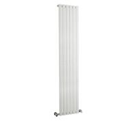 Hudson Reed Sloane Wall Hung Vertical Single Panel Designer Radiator, Modern Bathroom Radiator In Satin White, 1800 X 354mm