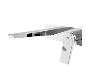 Hudson Reed SOA328 Soar Modern Bathroom Wall Plated Mounted Single Lever Handle Basin Mixer Tap, 129mm x 210mm, Chrome