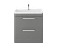 Hudson Reed Solar Matt Floor Standing 2 Drawer Vanity Unit and Polymarble Basin | Cool Grey | MDF | 800mm