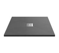 Hudson Reed Square Slimline Shower Tray With Slate Textured Finish, Grey Slate, 900 X 900 mm