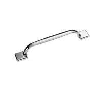 Hudson Reed Square Strap Furniture Handle with 128mm Hole Centres | Chrome | Brass | 202mm