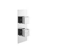 Hudson Reed Square Twin Concealed Thermostatic Shower Valve with 1 Outlet | Chrome | Brass | 80mm x 215mm x 136mm