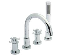 Hudson Reed Tec Crosshead 4 Tap Hole Bath Mixer - Chrome