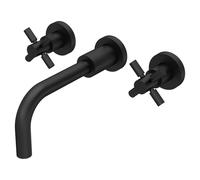 Hudson Reed Tec Crosshead Matt Black Wall Hung Basin Mixer - TEX417