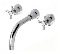 Hudson Reed Tec Crosshead Wall Hung Basin Mixer | Chrome | Brass | 255mm x 113mm