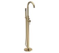 Hudson Reed Tec Lever Floor Standing Mono Bath and Shower Mixer Tap | Brushed Brass | 200mm x 1200mm x 345mm
