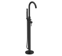 Hudson Reed Tec Lever Floor Standing Mono Bath and Shower Mixer Tap | Matt Black | Brass | 200mm x 1200mm x 345mm