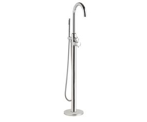 Hudson Reed Tec Lever Floor Standing Thermostatic Mono Bath and Shower Mixer Tap | Chrome | Brass | 200mm x 1248mm