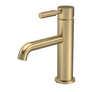 Hudson Reed Tec Lever Mono Basin Mixer Tap | Brushed Brass | 45mm x 150mm x 145mm