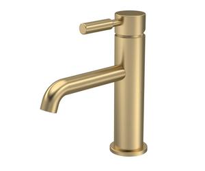 Hudson Reed Tec Lever Mono Basin Mixer Tap | Brushed Brass | 45mm x 150mm x 145mm