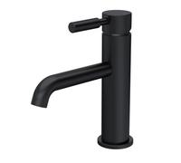 Hudson Reed Tec Lever Mono Basin Mixer Tap | Matt Black | Brass | 45mm x 150mm x 145mm
