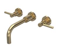 Hudson Reed Tec Lever Wall Hung Basin Mixer | Brushed Brass | 320mm x 106mm x 260mm