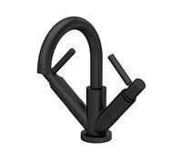 Hudson Reed TEL415 Tec Lever Modern Bathroom Lever Mono Basin Mixer Tap with Swivel Spout and Waste, 217mm, Matt Black