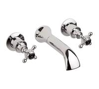 Hudson Reed Black Topaz With Crosshead Bath Spout - Chrome / Black