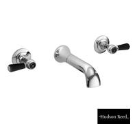 Hudson Reed Topaz Black Lever Hexagonal Collar Basin Mixer Tap - BC417HL