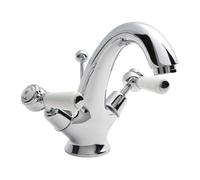 Hudson Reed Topaz Lever Mono Basin Mixer Tap Dual Handle with Pop-Up Waste