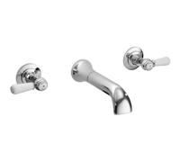 Hudson Reed Topaz Wall-Mounted Basin Mixer Tap Bc317Hl Polished Chrome & White