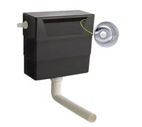 nuie XTY008B Modern Bathroom Dual Flush Concealed WC Cistern with Bottom Outlet and Chrome Push Button, 340mm, Chrome