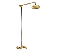 Hudson Reed Traditional Thermostatic Shower Set Valve & Kit Brushed Brass Gold