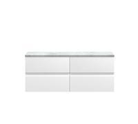 Hudson Reed Urban 1200Mm Wall Hung 4-drawer Unit & Laminate Worktop - Satin White