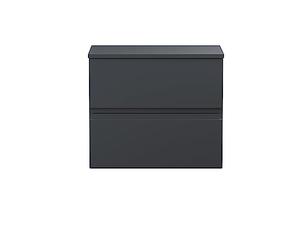Hudson Reed URB1404W Urban Modern Bathroom Wall Hung 2 Drawer Bathroom Vanity Unit & Colour Match Worktop, 600mm, Soft Black