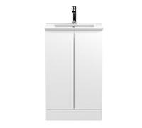 Hudson Reed Urban Floor Standing 2 Door Vanity Unit With Minimalist Basin 500Mm - Satin White