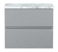 Hudson Reed Urban 600Mm Wall Hung 2-drawer Unit & Laminate Worktop - Satin Grey