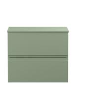 Hudson Reed Urban Wall Hung 2 Drawer Vanity Unit with Worktop | Satin Green | MDF | 600mm
