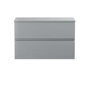 Hudson Reed Urban Wall Hung 2 Drawer Vanity Unit with Worktop | Satin Grey | MDF | 800mm