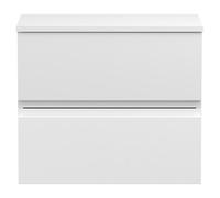Hudson Reed Urban Wall Hung 2 Drawer Vanity Unit with Worktop | Satin White | MDF | 600mm