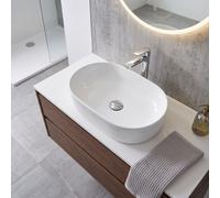 Hudson Reed Vessel Sit-On Countertop Basin 565mm White 0 Tap Hole Bathroom Sink