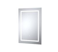 Hudson Reed Wall Hung Led Touch Sensor Mirror, Contemporary Rectangular Illuminated Bathroom Mirror In Silver, 600X800mm