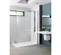 Hudson Reed Wetroom Return Screen with Fittings | Chrome | Glass/Aluminium | 215mm x 1950mm