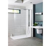 Hudson Reed Wetroom Shower Screen with Support Bar | Chrome | Glass/Metal | 1400mm x 1950mm
