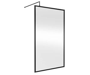 Hudson Reed WRFBP1912 Full Outer Frame Wetroom Screens Full Outer Frame 8mm Toughened Safety Glass Wetroom Screen, 1950mm x 1200mm, Matt Black