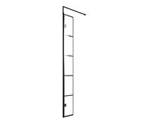 Hudson Reed WRSF030H Modern Bathroom Black Framed Wall Fixed Wetroom Hinged Return Screen, 300mm, Black