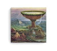 Hudson River School 1833 The Titan's Goblet by Thomas Cole - Nature-Inspired Wall Art Print Featuring A Large Stone Goblet And Scenic Mountain View Unframe 16x16inch(40x40cm)