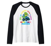 Hudson Schoolchild Personalized Back to School Dino Truck Raglan Baseball Tee