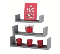 Core Products Hudson Set Of 3 Floating "u" Shape Wall Shelf Kit - Matt Grey