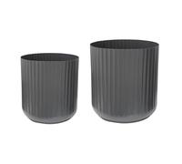 Hudson Slate Corrugated Planters Set of Two H37cm D37cm