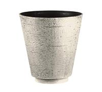 Hudson Textured Effect Plastic Planter - Beige, Single Pot - Suitable for Indoor or Outdoor Use - 39.5cm (H) x 38cm (Dia)