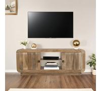 Hudson TV Unit - 145cm - Ribbed Carved - Mango Wood