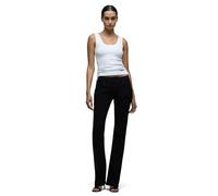 HUDSON Women's Beth Mid Rise Baby Bootcut Jean with Back Flap Pockets, Coated Black Beauty, 26