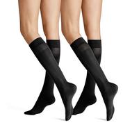 Hudson Women's Simply 40 Doppelpack Knee-High Socks, 55 DEN, Black (Black 0005), 6/8