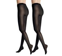 Hudson Women's Simply 40 Doppelpack Knee-High Socks, 55 DEN, Black (Black 0005), 6/8