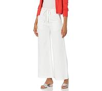 HUDSON Women's Wide Leg Drawstring Trouser Cropped Pant, White, 30