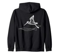Hudsonian Godwit Line Art Birdwatcher Zip Hoodie