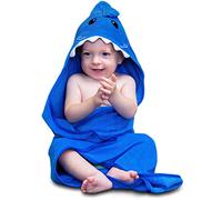 Hudz Kidz Hooded Baby Towel, Soft 100% Cotton, Perfect for Newborn Through Toddler (Blue Shark)
