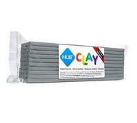 HUE Clay (Formerly Newplast) 500g, Grey - Firm, Reusable, Non-Drying, Oil-Based Modelling Material for Stop Motion Animation, Hobbyists & Sculptors. One Colour Layered Bar