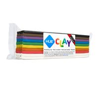 HUE Clay (Formerly Newplast) 500g, Rainbow - Firm, Reusable, Non-Drying, Oil-Based Modelling Material for Stop Motion Animation, Hobbyists & Sculptors, Multicoloured Layered Bar